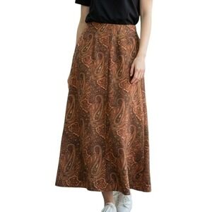 Pursuits Ltd Paisley Maxi Skirt – Women's Size 6, Slit & Zip Closure, Boho Print